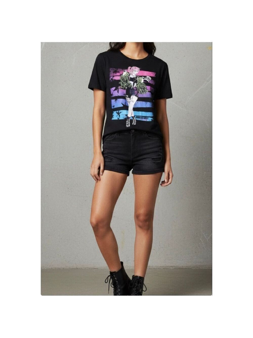 Birds of Prey Harley Quinn Graphic T-shirt XL Black